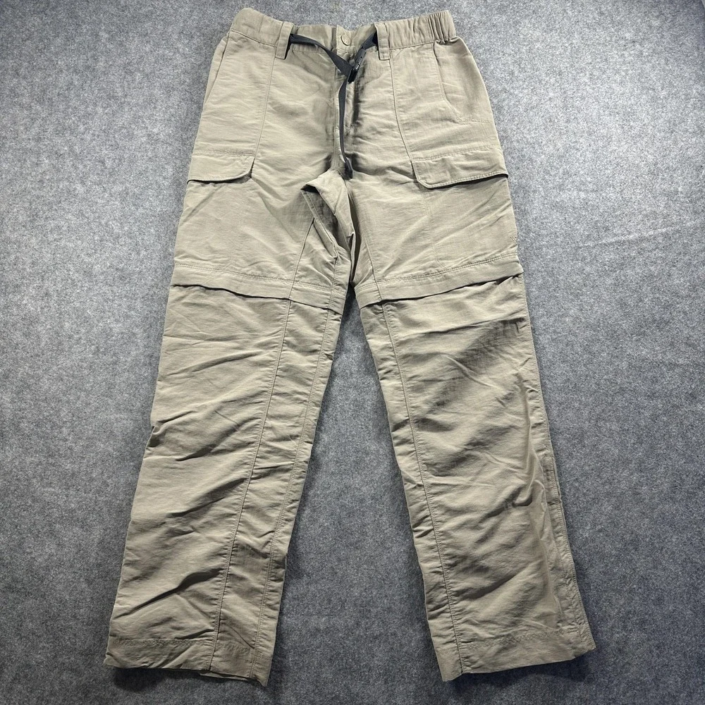 The North Face Convertible Cargo Pants Men 29 Tan Khaki Hiking Zip Off Outdoor